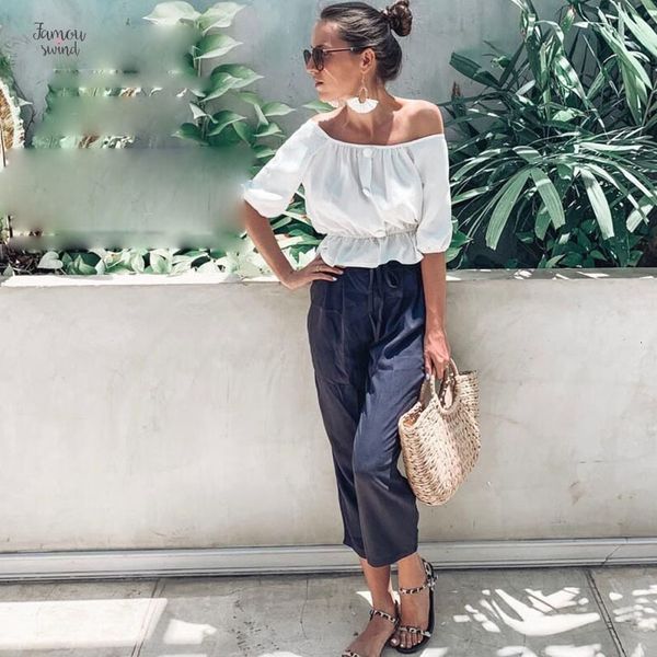 

summer shirts naranja crop cut peplum hem cute mujeres pink shirt 2019 t, White