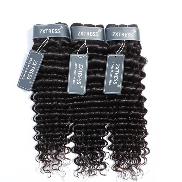 

8a grade virgin hair weave deep wave brazilian hair extensions bundles 1pcs 8-30 inch curly human hair natural color, Black