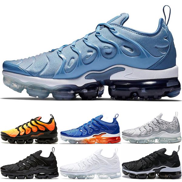 

tn plus sneaker men women running shoes sunset triple black white silver patterns game royal work blue trainer sport sneakers size 5.5-11