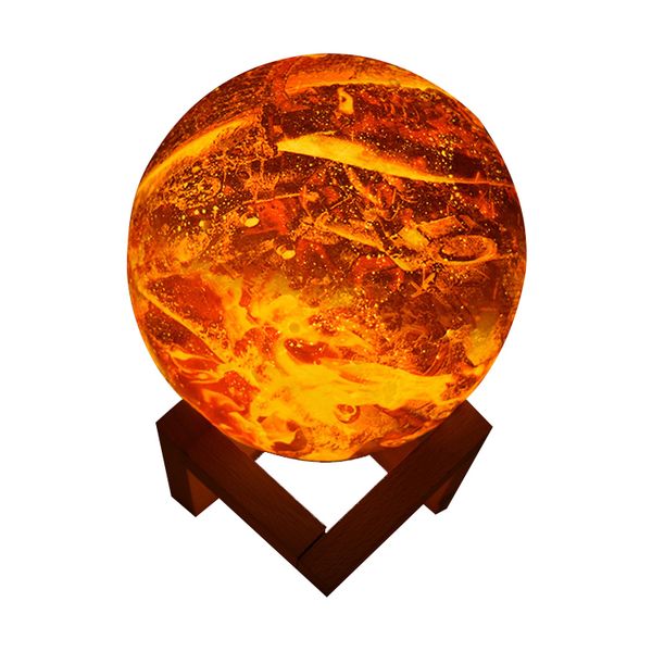 

thrisdar remote control 16 colors flame design 3d moon lamp led night light creative gift bedroom bedside usb charging moon lamps