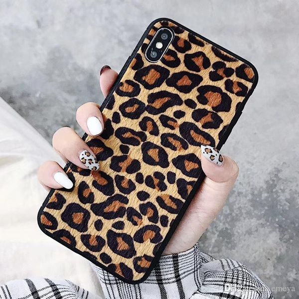 

phone case for iphone xs max x xr 6 6s 7 8 plus plush leopard furry fur winter warm luxury soft case for samsung s8 s9 plus note 8 9