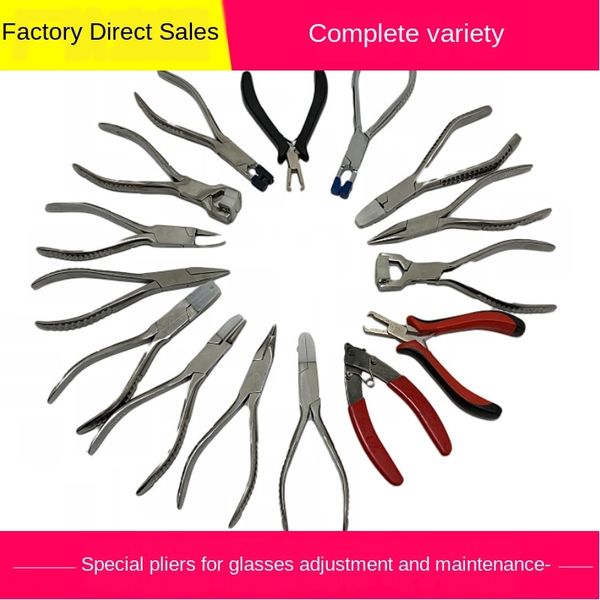 

glasses maintenance nose support screw adjustment opening pliers elbow glasses tools screw tool nose bridge pile angle tool pliers, Silver