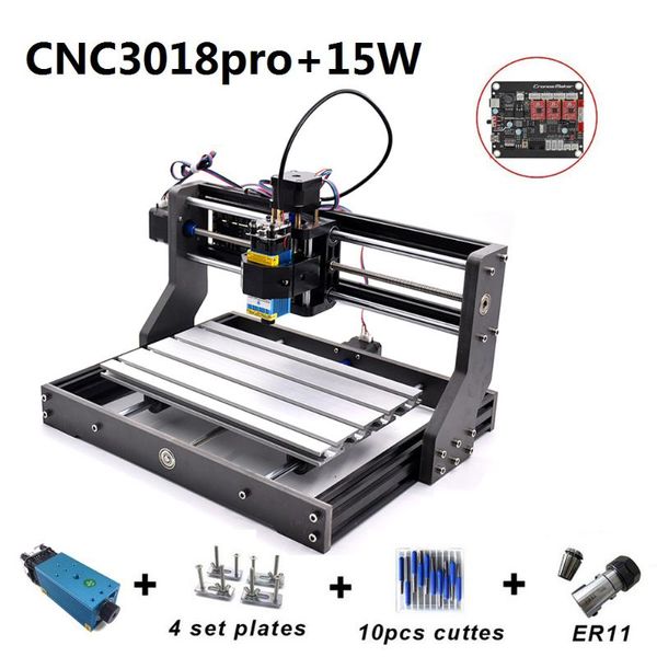 

mini cnc3018 pro 15w laser engraving machine with 500mw 2500mw 5500mw head er11 wood router wood carving cnc 3018 pro