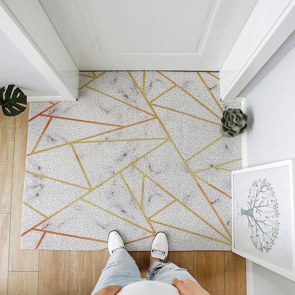 

nordic floor mat entrance door hall floor anti-skid mats geometric printed carpet toilet absorbent rug pvc non-slip new arrival