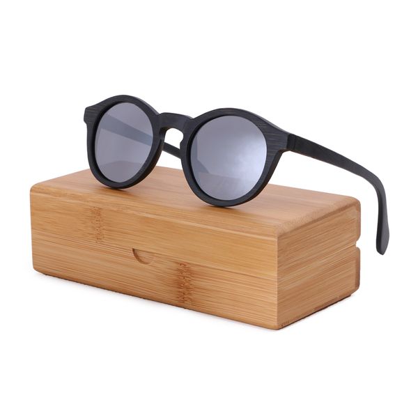 

berwer 2019 fashion polarized sunglasses women bamboo wooden sunglasses man feminino, White;black