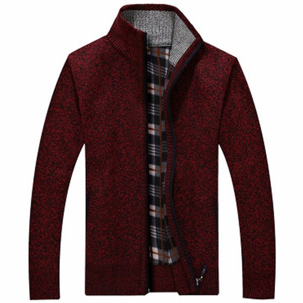 

2020 men's sweaters autumn winter warm cashmere wool zipper cardigan sweaters man casual knitwear sweatercoat male clothe j958, White;black