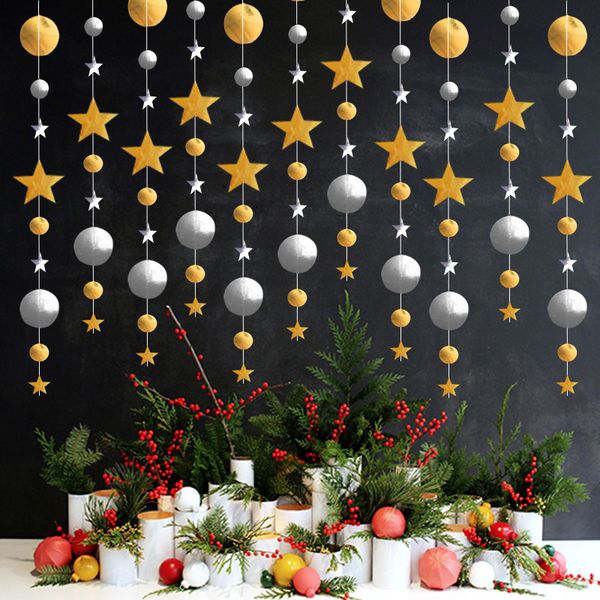 4 M wafer stelle e bandiere doppio specchio ciondolo Natale festa di compleanno finestra decorazione di nozze spedizione gratuita XD22865