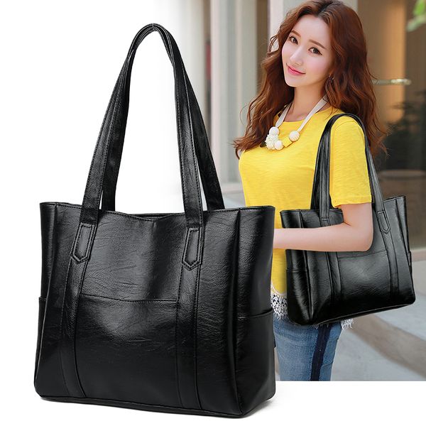 

2020 european and american tide women's bag simple casual tote bag fashion wild shoulder elegant tide large capacity handbag