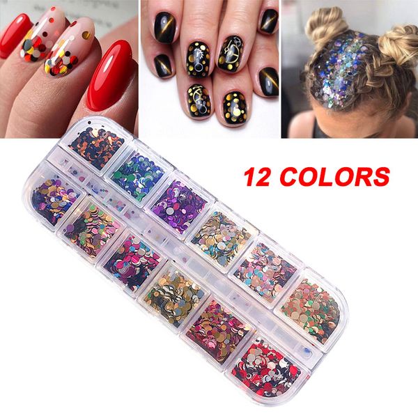 

12 colors ultra-thin nail sequins nail art glitter mini sequins paillette women decoration sequin metal magical sticker, Silver;gold