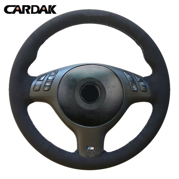

cardak black suede car steering wheel cover for e46 m3 e39 330i 540i 525i 530i 330ci 2001 2002 2003