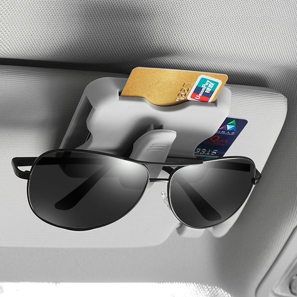 

new sun visor car card holder id card visor organizer with glasses clip for car storage auto interior accessories