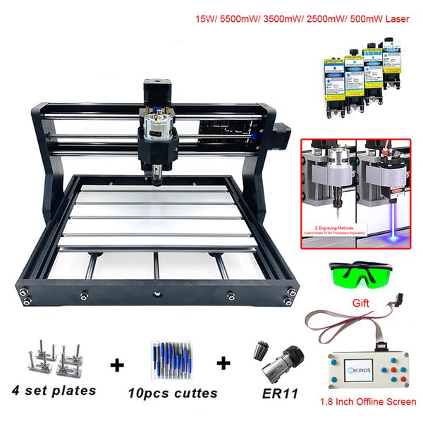 

cnc 3018 pro laser engraver with er11 cnc router grbl for hobby engraving machine wood pcb pvc mini cnc3018 engraver russian