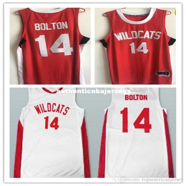 

retro #14 zac efron troy bolton east high school wildcats basketball jerseys throwbacks mens stitched shirt custom any number, Black;blue