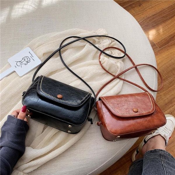 

2019 new pattern korean western style fashion all-match cable satchel restore ancient ways concise small square bag new texture small bag