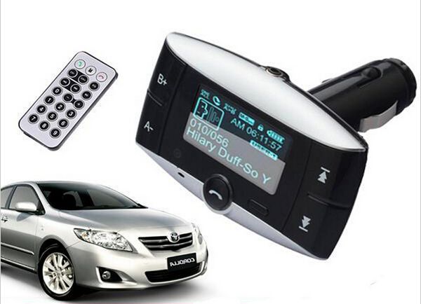 

new brand multifunctional lcd bluetooth car kit mp3 player fm modulator transmitter universal wireless remote control hands free