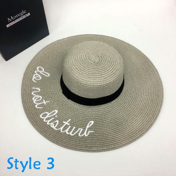 

6 colors letter embroidery big brim sun panama ladies beach sun hat straw hats for women summer hat straw caps selling, Blue;gray