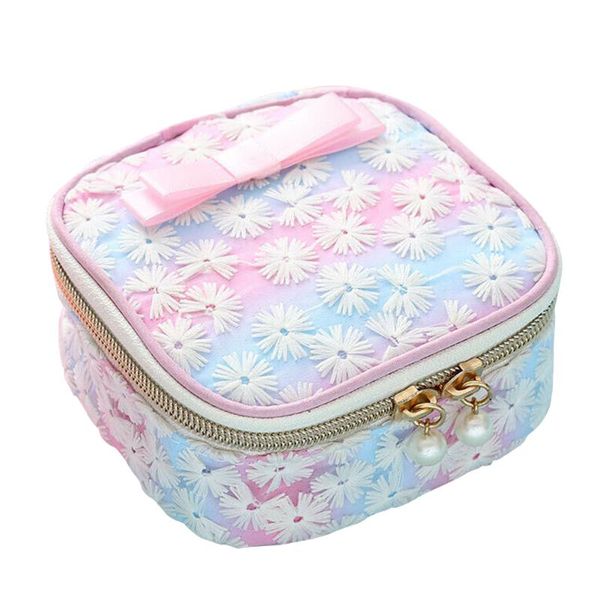 

girls diaper holder organizer zipper multifunctional coin purse storage small cosmetic flower embroidery sanitary napkin bag