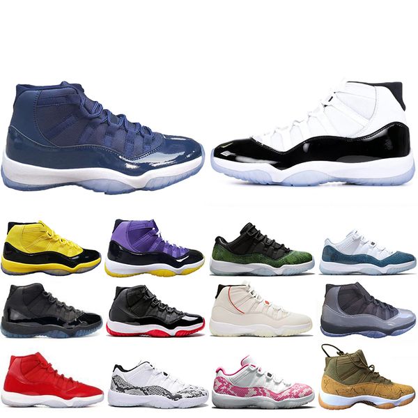 

fashion dark blue purple bumblebee 11 11s concord 45 basketball shoes atmosphere grey snakeskin cap and gown women mens trainer sneakers