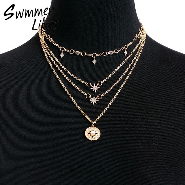 

кулон ожерелье золотых цепей ожерелье женщины ювелирные изделия долго streetwear партии шарма женщин аксессуары лето 2020