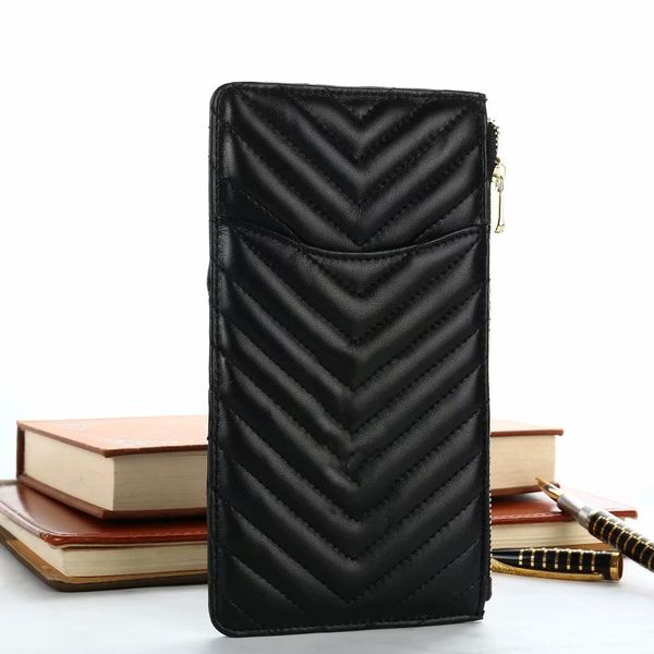 

luxury fashion brand designer multifunctional rhombus lattice handbag lambskin leather zipper wallet card bag phone pouch for iphone samsung