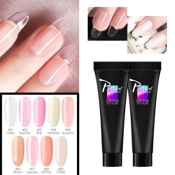 

9color to chose extend gel nail light cure gel transparent reinforcement stick drilling nail tool fake tips thick jell, Red;pink