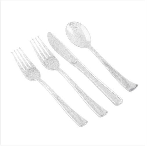 

wholesales 2019 200 pcs golden plastic disposable silverware include 100 forks 50 knives 50 spoons