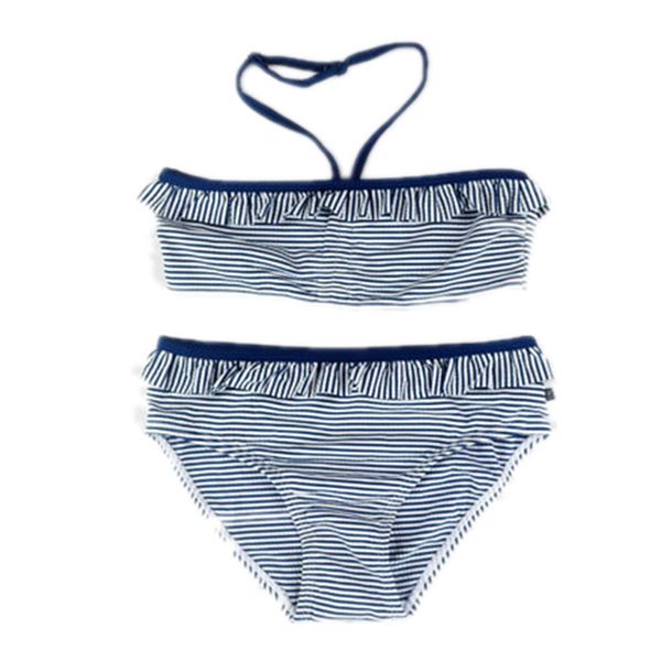 

6-15 years old children girl swimwear teenage girl two pieces swimsuit blue striped bathing suit girls bikini kids swim wear