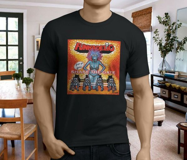 

new popular funkadelic shake the gate mens black t-shirt s-3xl, White;black