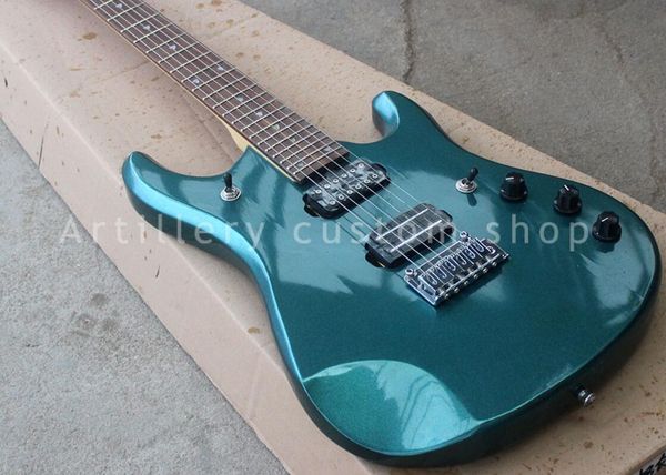 

Custom Music Man Ernie Ball JPX 6 JohnPetrucci Metallic Angel Blue Electric Guitar Active Pickups, 9V Battery Box, White Tuners