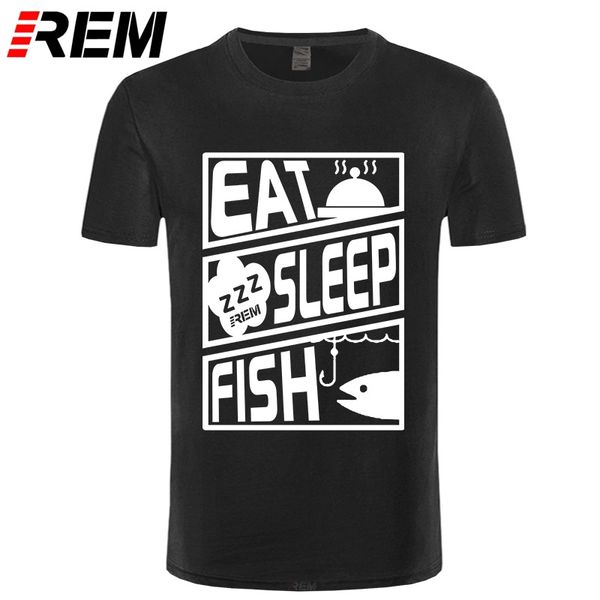 

men's t-shirts eat sleep fish repeat t-shirt funny angling angler gift humour (eat.fish,tshirt) t shirts arrival fashion, White;black