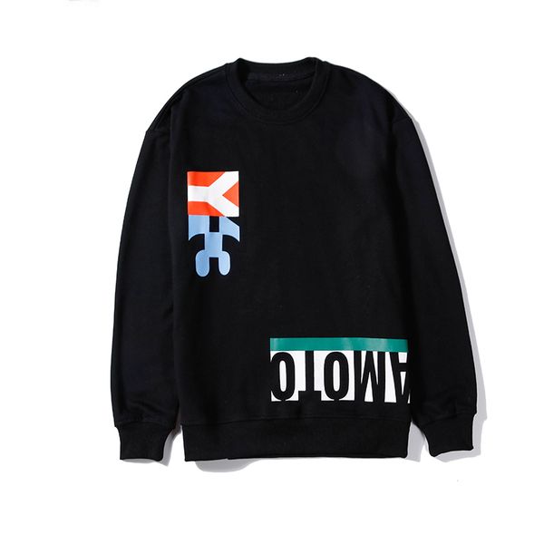 

мода outwear марка mens конструктора фуфайка luxury с длинным рукавом пуловер sport gym повседневный марка высокого качества 2019 новый белы, Black