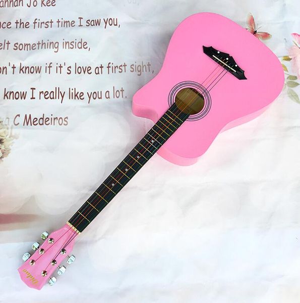 

красивые 38 дюймов народная акустическая гитара металлические струны для гитары акустическая гитара начинающих начинающих пианино матовый ро