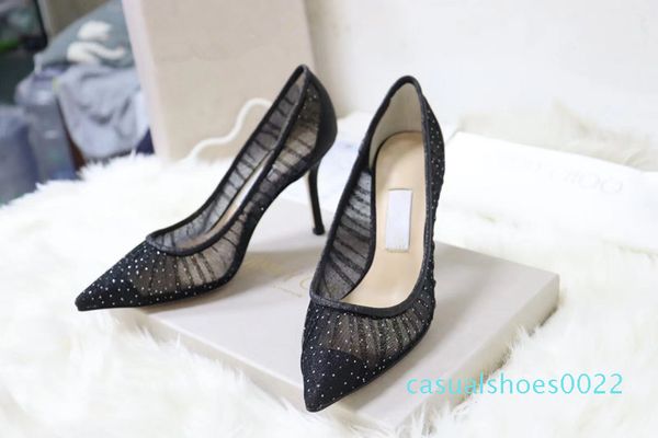 

new luxury high heels leather sandals suede mid heel female designer sandals high heels summer sandals size 35-41 with box 56 0428 c22, Black