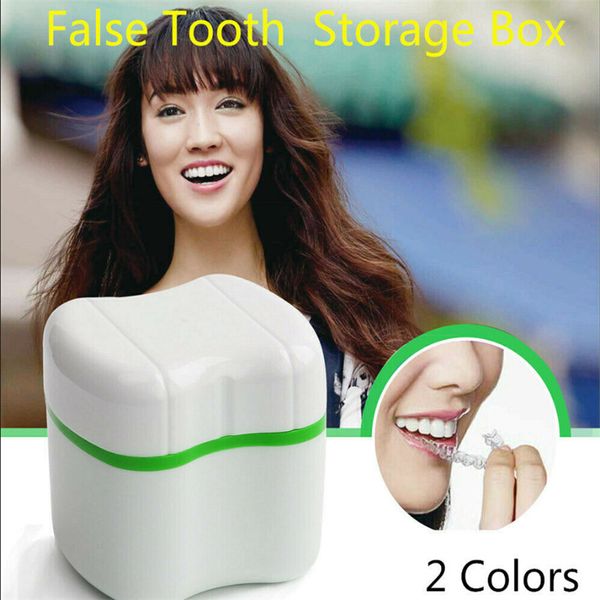 

portable denture bath case container dental tooth storage box false teeth rinsing storage boxes