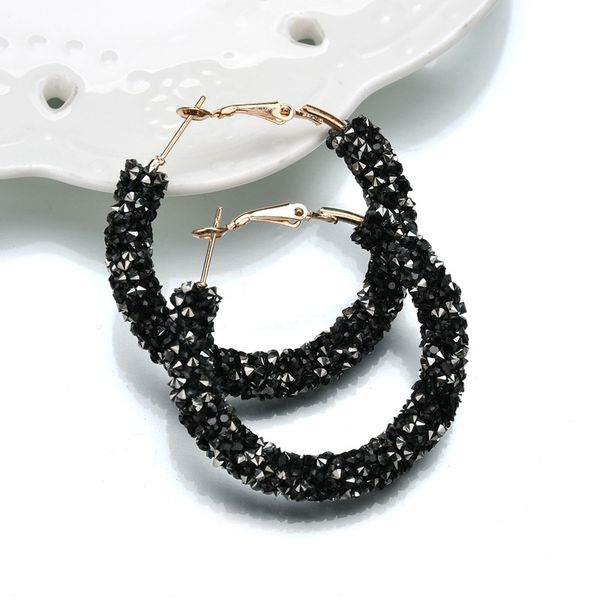 

1 pair women round earrings punk circular lady girl crystal hoop earring jewelry @m23, Golden;silver