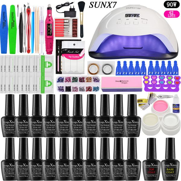 

nail polish set 9048/36w led uv gel lamp uv gel nail polish kit for electric drill manicure art tools extension kit