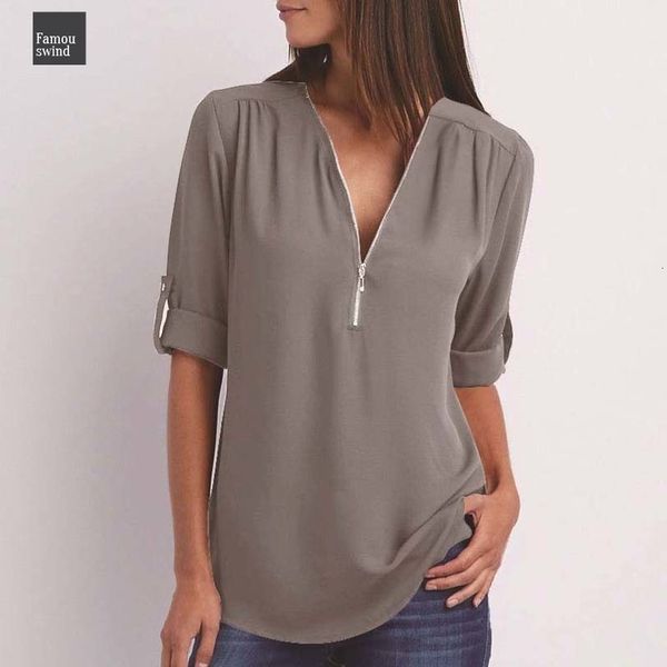 

sleeve blouses short women shirts v neck solid womens casual tee shirts female clothes plus size, White