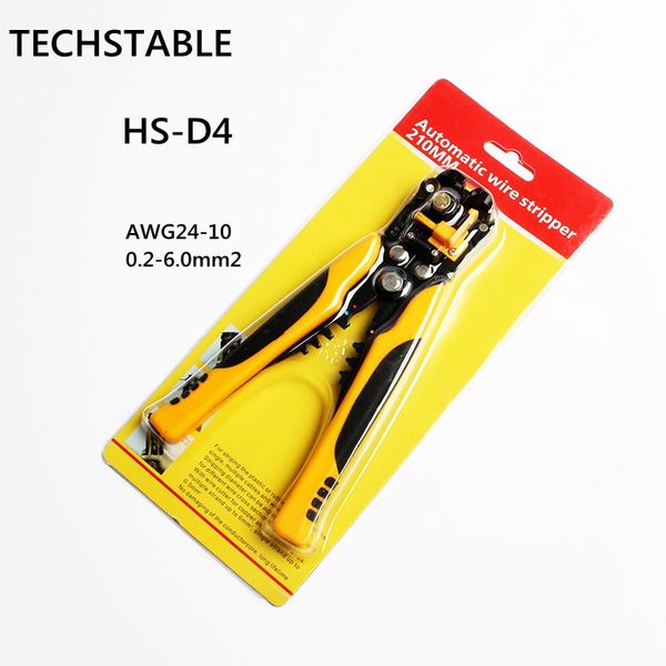 

hs-d4 awg24-10 0.2-6.0mm2 design multifunctional automatic stripping pliers cable wire stripping crimping tools cutting yellow