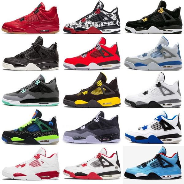 

4 men women basketball shoes 4s thunder toro bravo black gum black pizzeria punch bred pale s citron altermate 89 j4 sneakers