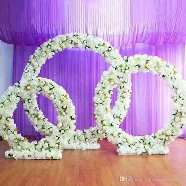 1 set arco do casamento + flor de seda artificial casamento DIY hotel festa adereços chumbo estrada decoração pano de fundo arco de ferro suporte de flor quadro