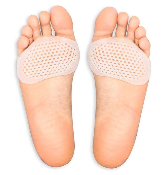 

eabxz silicon gel front palm inserts front palm breathable high heel insole half anti-slip orthopedic insoles shoe inserts, Black