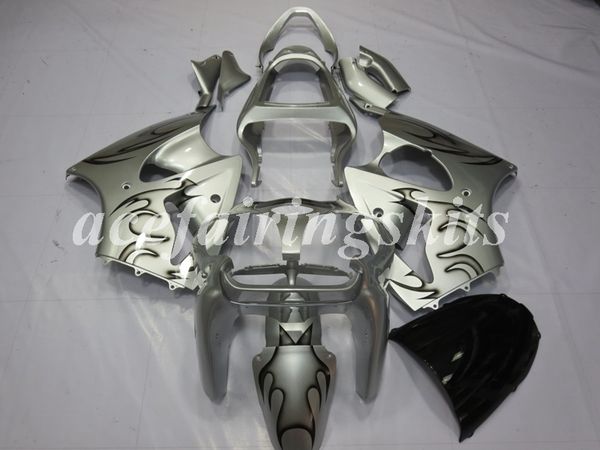 

4gifts new abs motorcycle full fairings set fit for kawasaki ninja zx-6r 2000 2001 2002 00 01 02 636 zx6r bodywork set silver