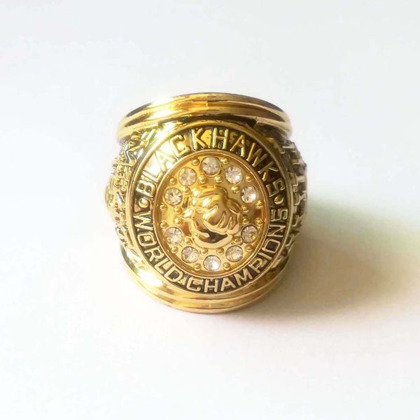 

1961 чикаго блэкхокс (хули микита) кубок стэнли хоккей чемпионат кольцо сувенирные fans подарков оптом бесплатная доставка, Golden;silver