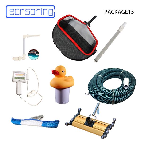 

swimming pool cleaning and suction tool 1 lots package pool accessories with vacuum head brush skimmer floating box hose