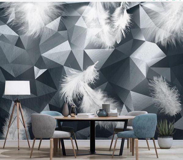 

modern wallpaper for living room modern minimalist creative geometric stereo 3d feather wallpapers tv sofa background wall