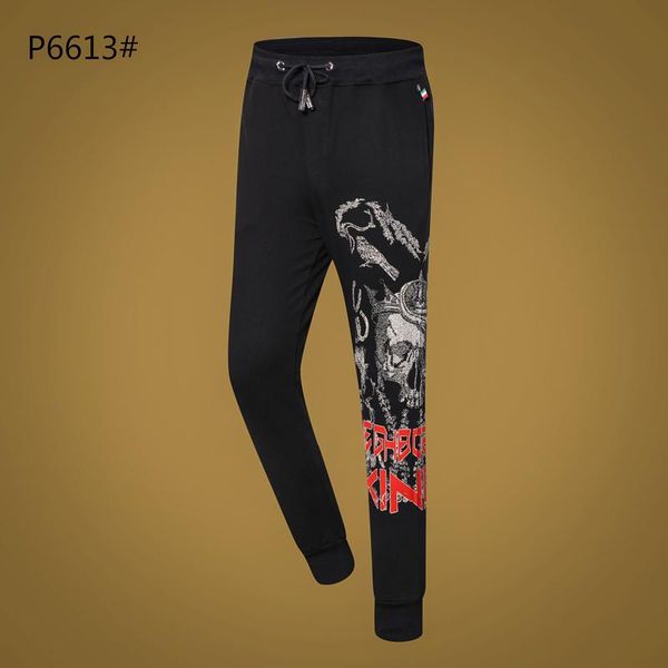

2020ss women mens designer luxury pants pp phillip plain trousers stylist off champ white skull supre ape hoodie sweater pant 03, Black