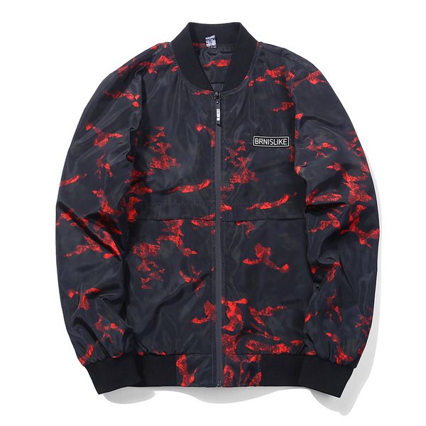 

camouflage red green jacket baseball men fashion design autumn winter windbreak zipper bomber jacket men asia size 4xl 5xl, Black;brown