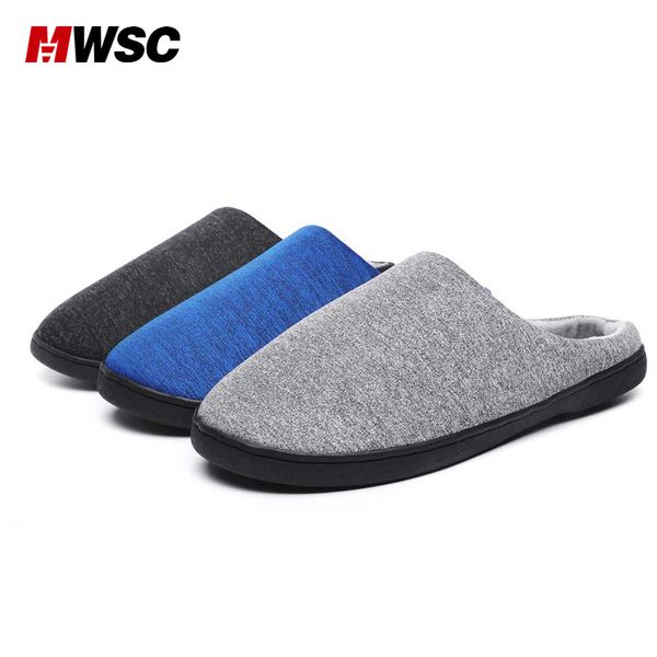 

mwsc man slippers winter slippers home indoor floor shoes machine washable shoes warming sample style winter footwear, Blue;gray