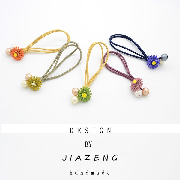 

new original design princess flower color elastic hair bands headdress children hair ropes girls accessories ladies ale, Golden;white