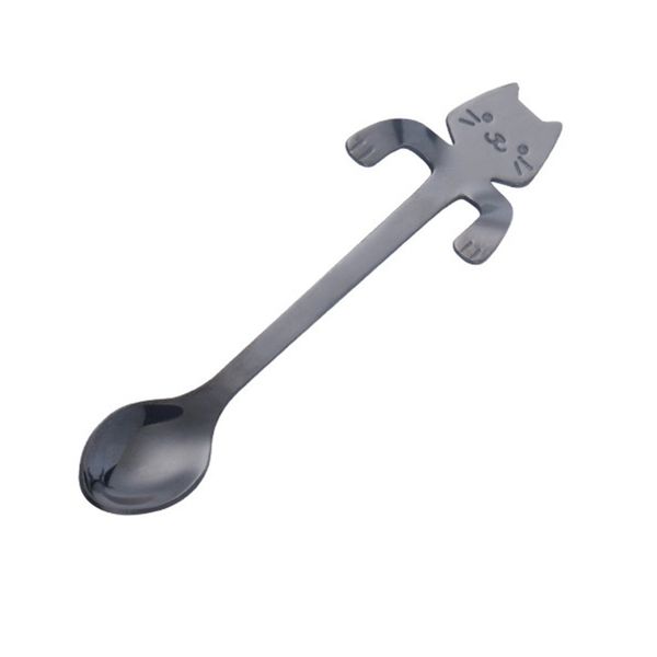 

creative stainless steel handle hanging cat spoon